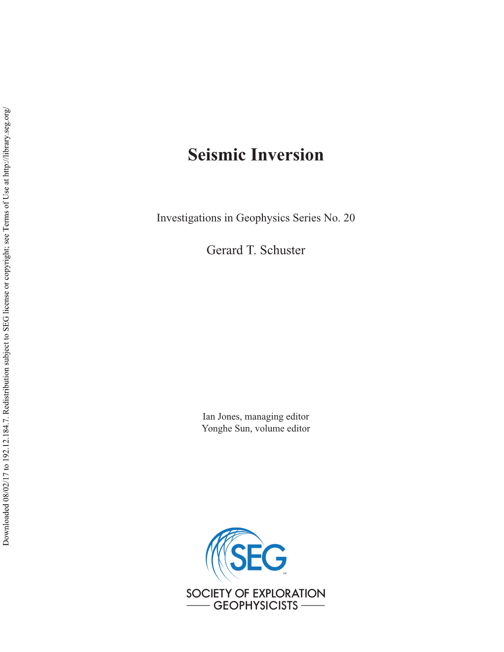 Seismic Inversion