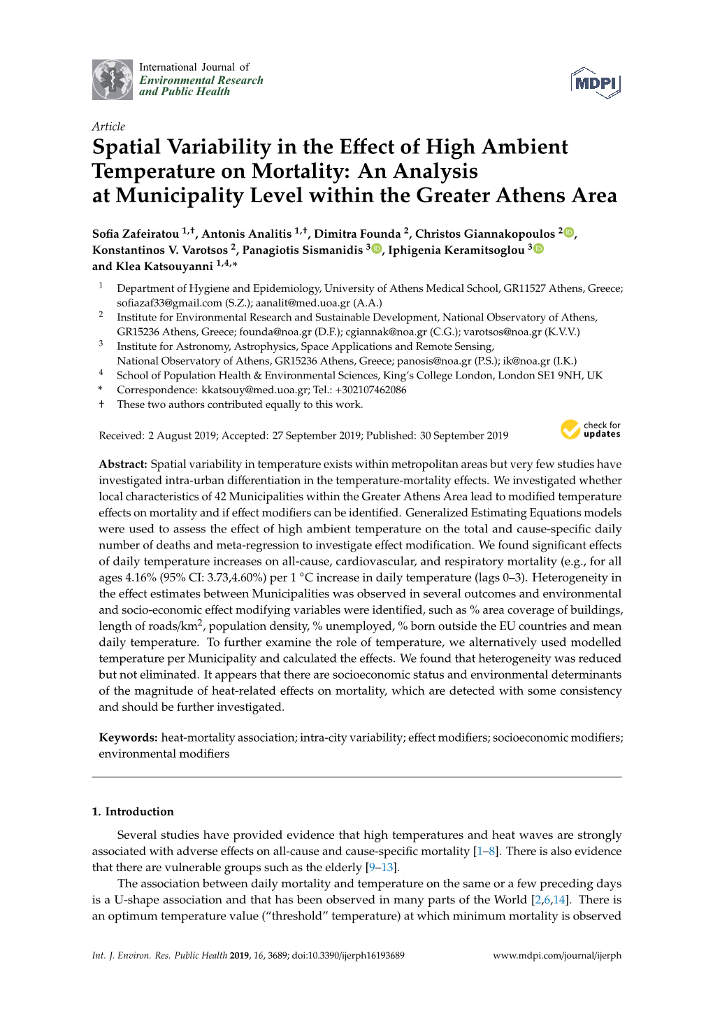 Spatial Variability in the Effect of High Ambient Temperature on Mortality