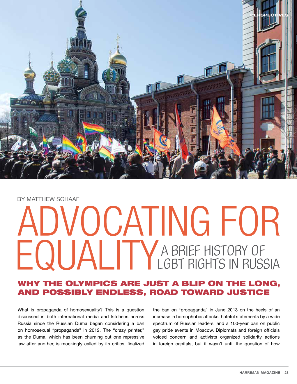 A Brief History of Lgbt Rights in Russia