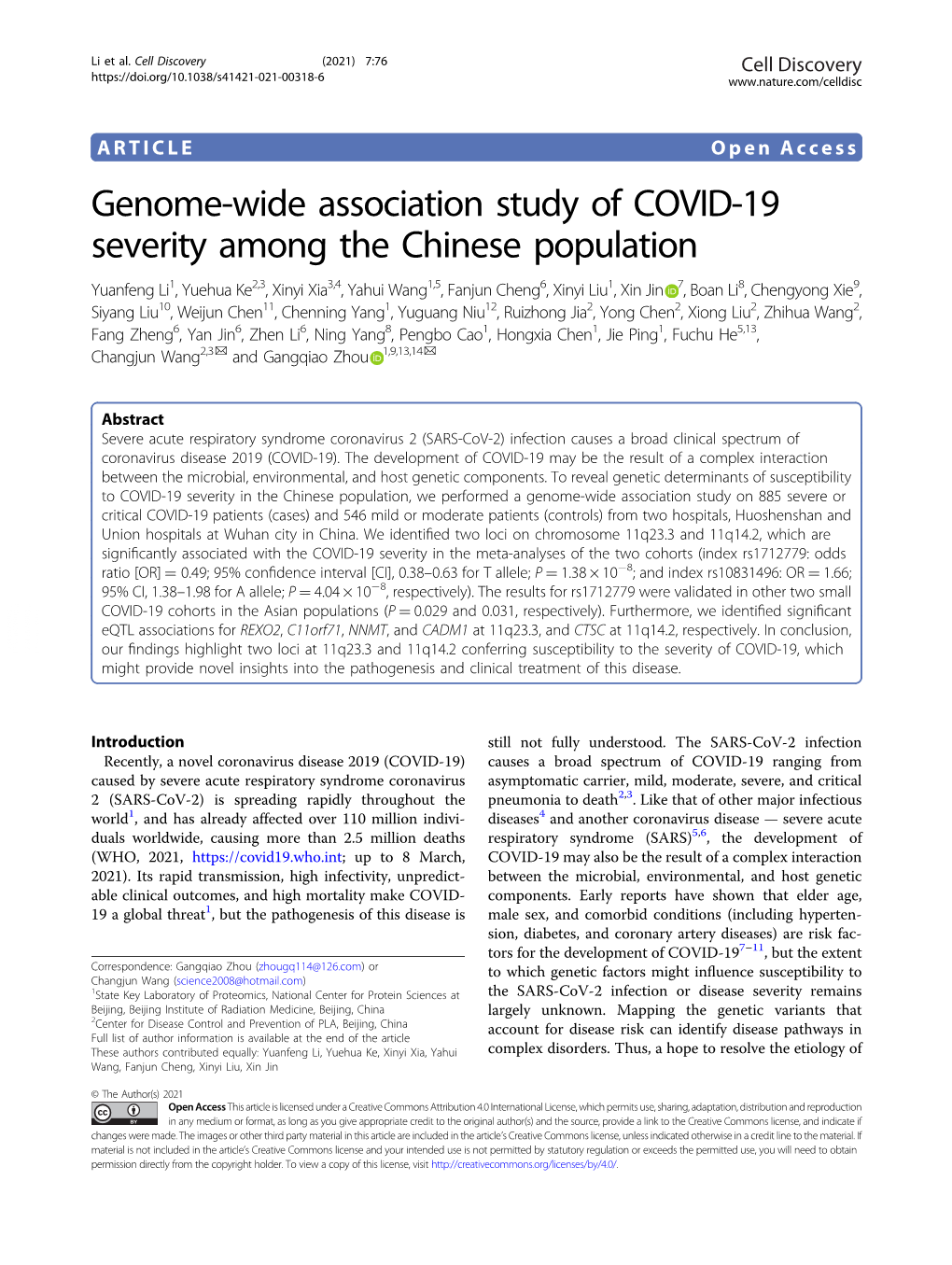 Genome-Wide Association Study of COVID-19 Severity Among