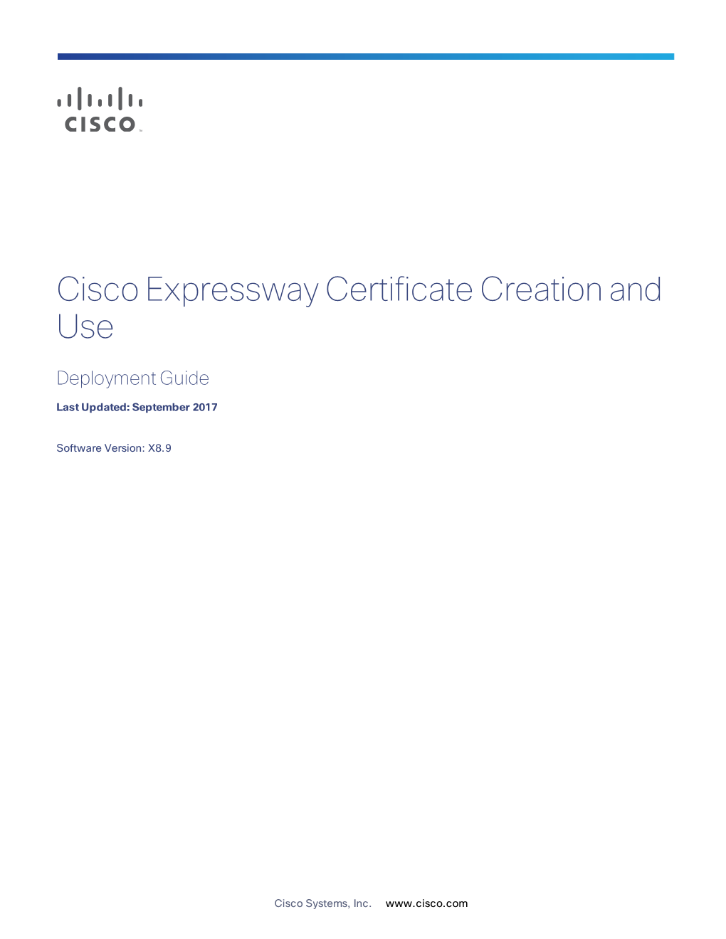 Cisco Expressway Certificate Creation and Use Deployment Guide (X8.9)