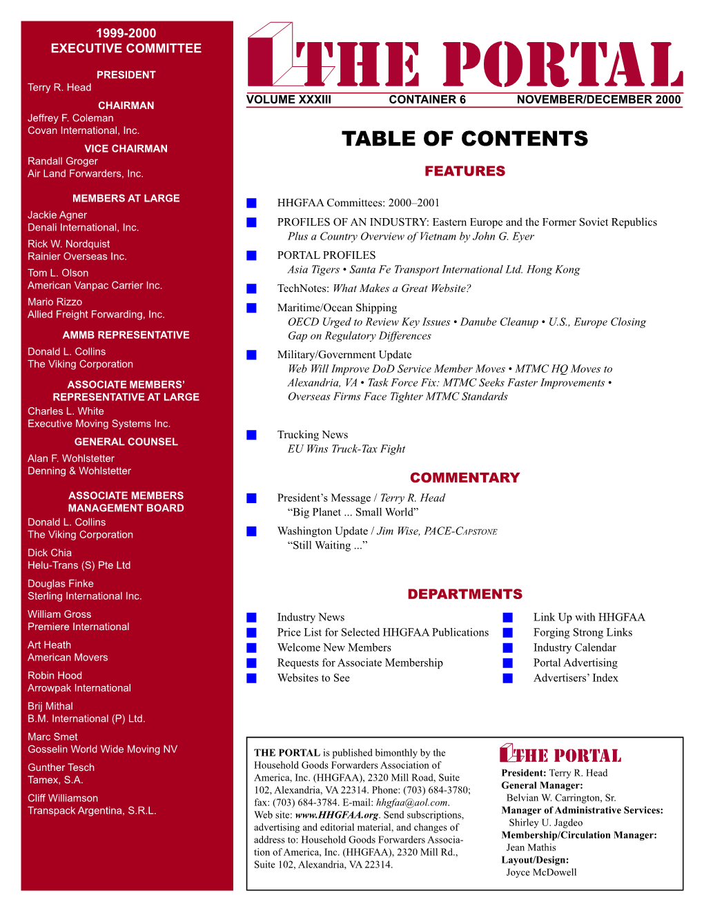 TABLE of CONTENTS Randall Groger Air Land Forwarders, Inc