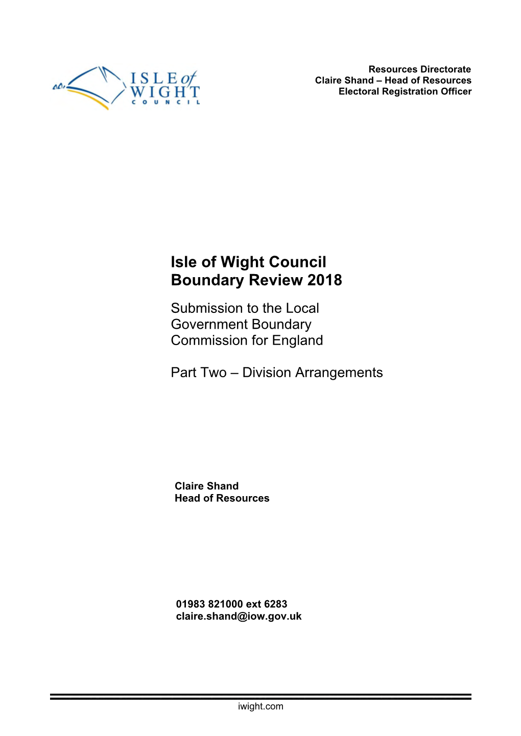 Isle of Wight Council Boundary Review 2018