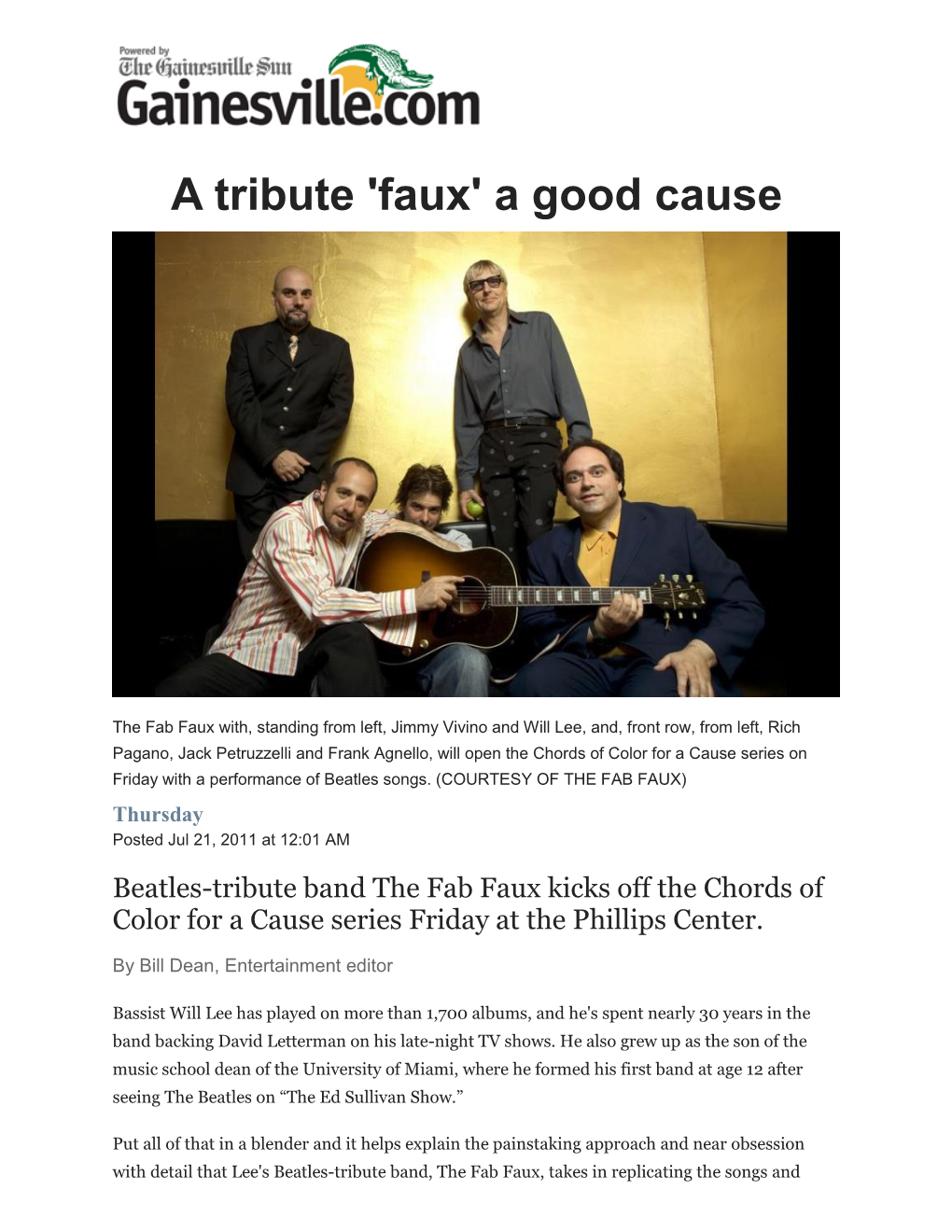 A Tribute 'Faux' a Good Cause