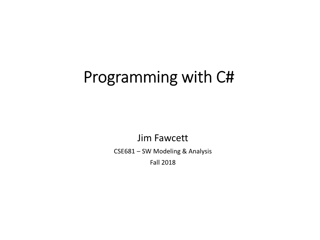 Programming with C