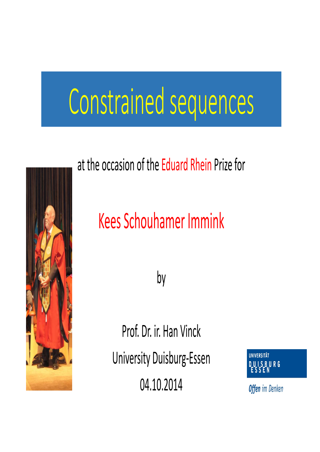 Constrained Sequences