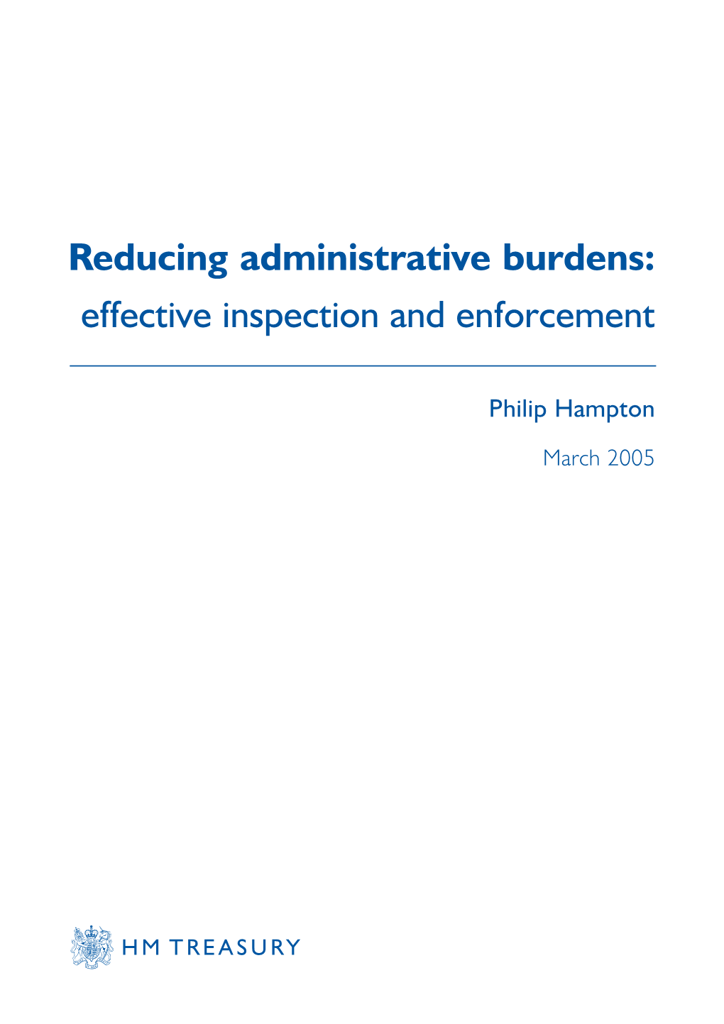 Reducing Administrative Burdens: Effective Inspection and Enforcement