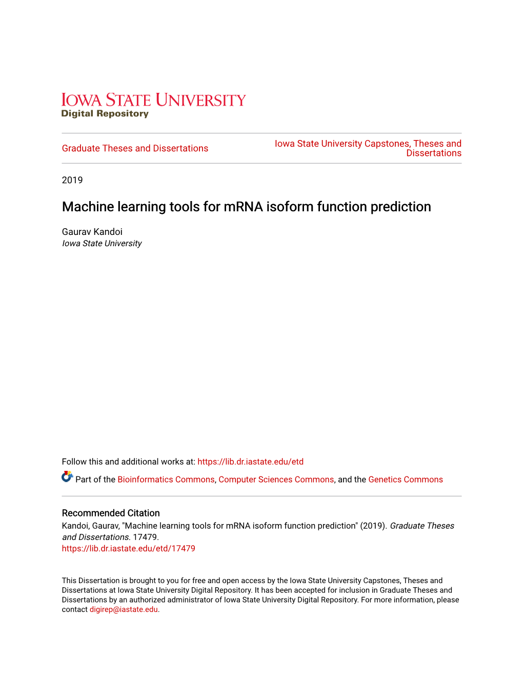 Machine Learning Tools for Mrna Isoform Function Prediction