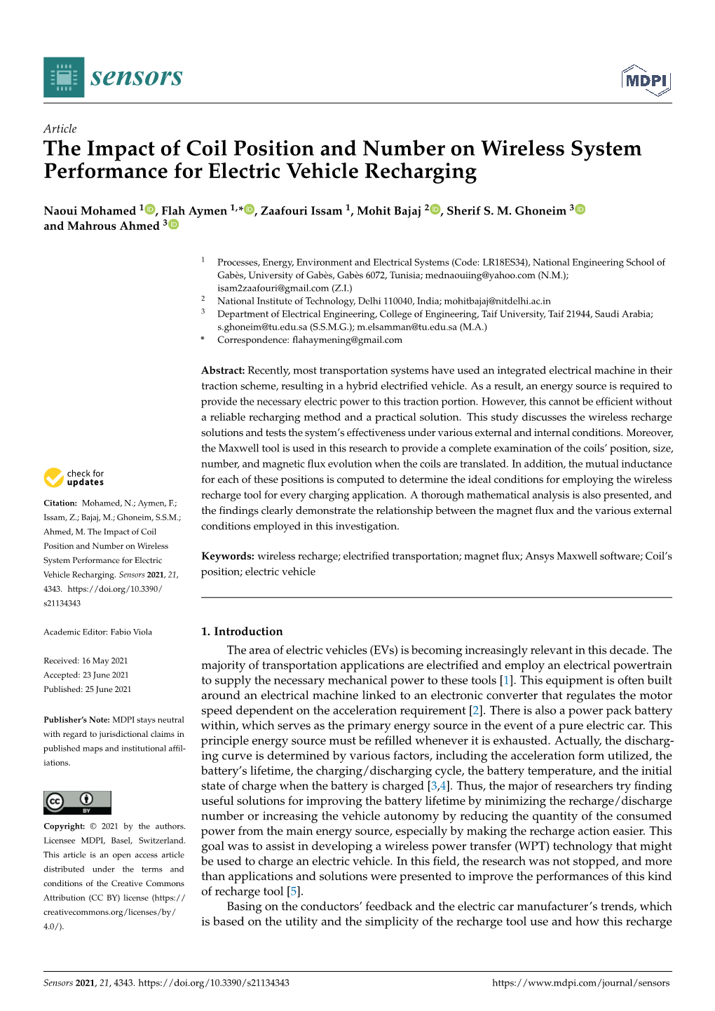 The Impact of Coil Position and Number on Wireless System Performance for Electric Vehicle Recharging