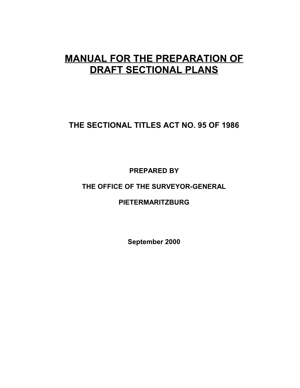 Manual for the Preparation Of