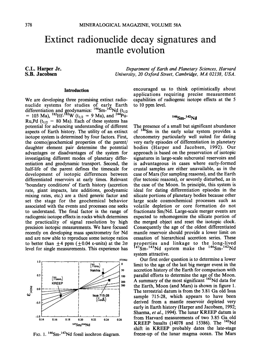 Extinct Radionuclide Decay Signatures and Mantle Evolution