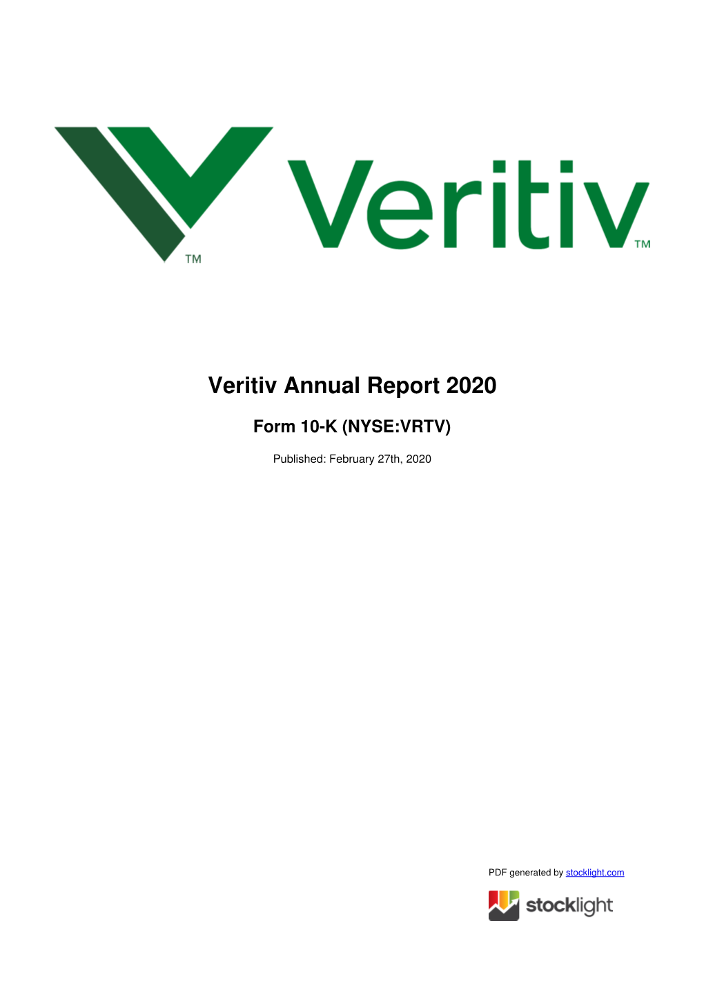 Veritiv Annual Report 2020