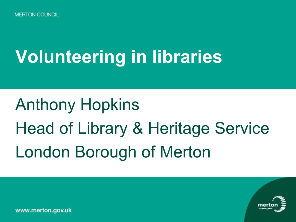 Volunteering in Libraries