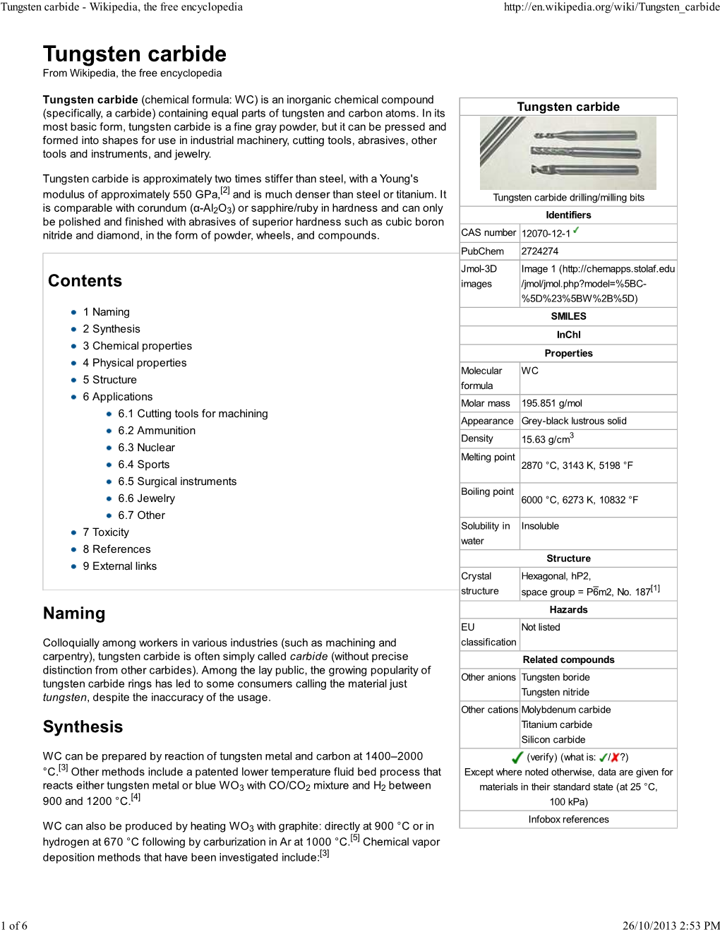 Tungsten Carbide - Wikipedia, the Free Encyclopedia