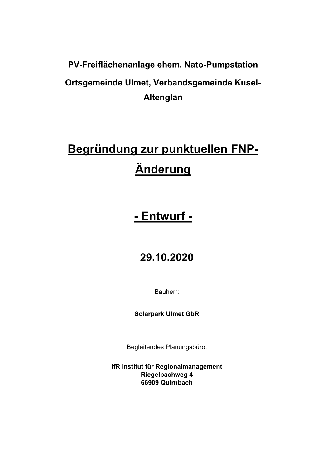 Begründung FNP PV-Freiflächenanlage