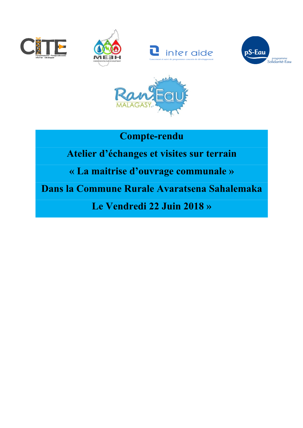 Dans La Commune Rurale Avaratsena Sahalemaka Le Vendredi 22 Juin 2018 »