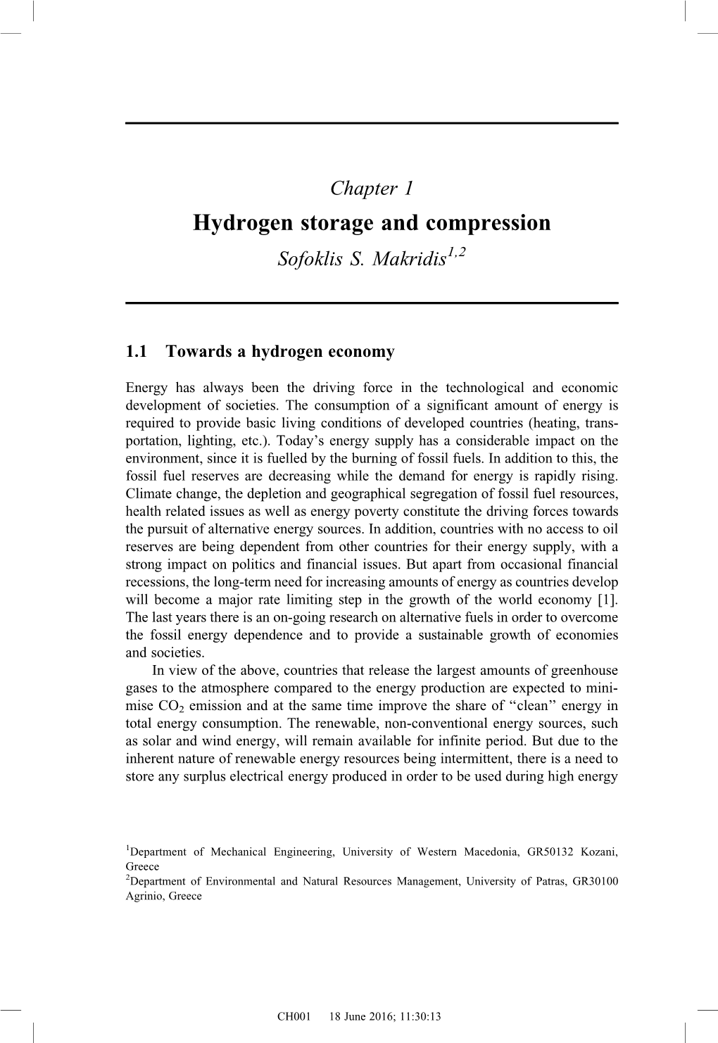 Hydrogen Storage and Compression Sofoklis S