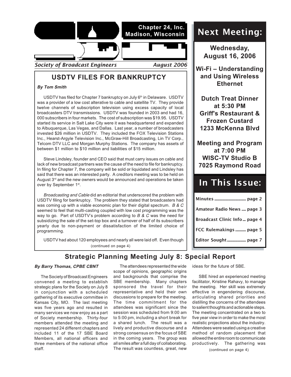 August 2006 Newsletter