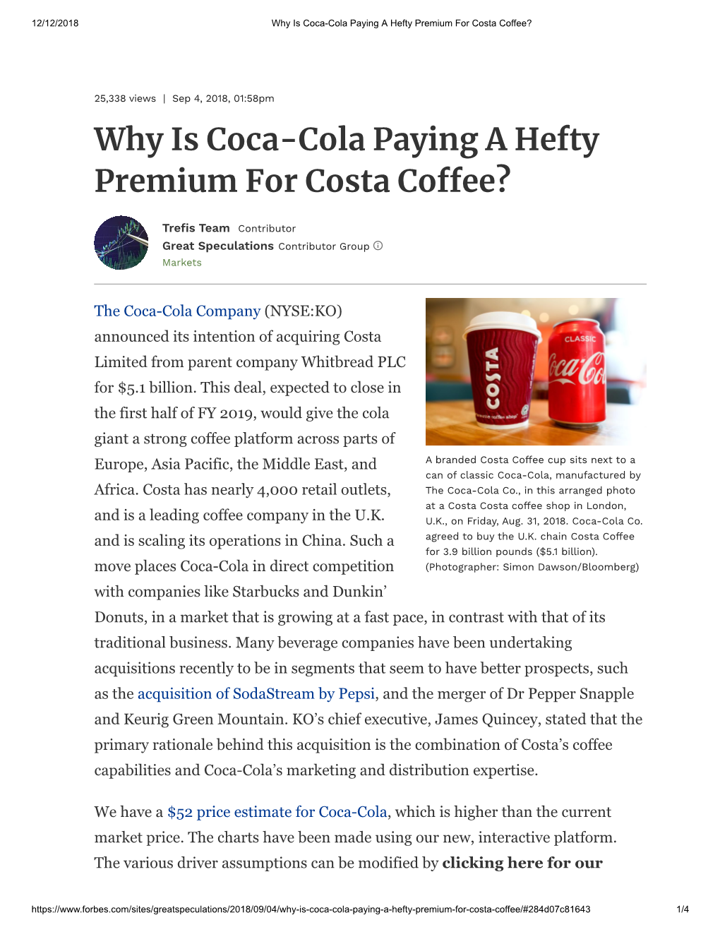 Why Is Coca-Cola Paying a Hefty Premium for Costa Coffee?