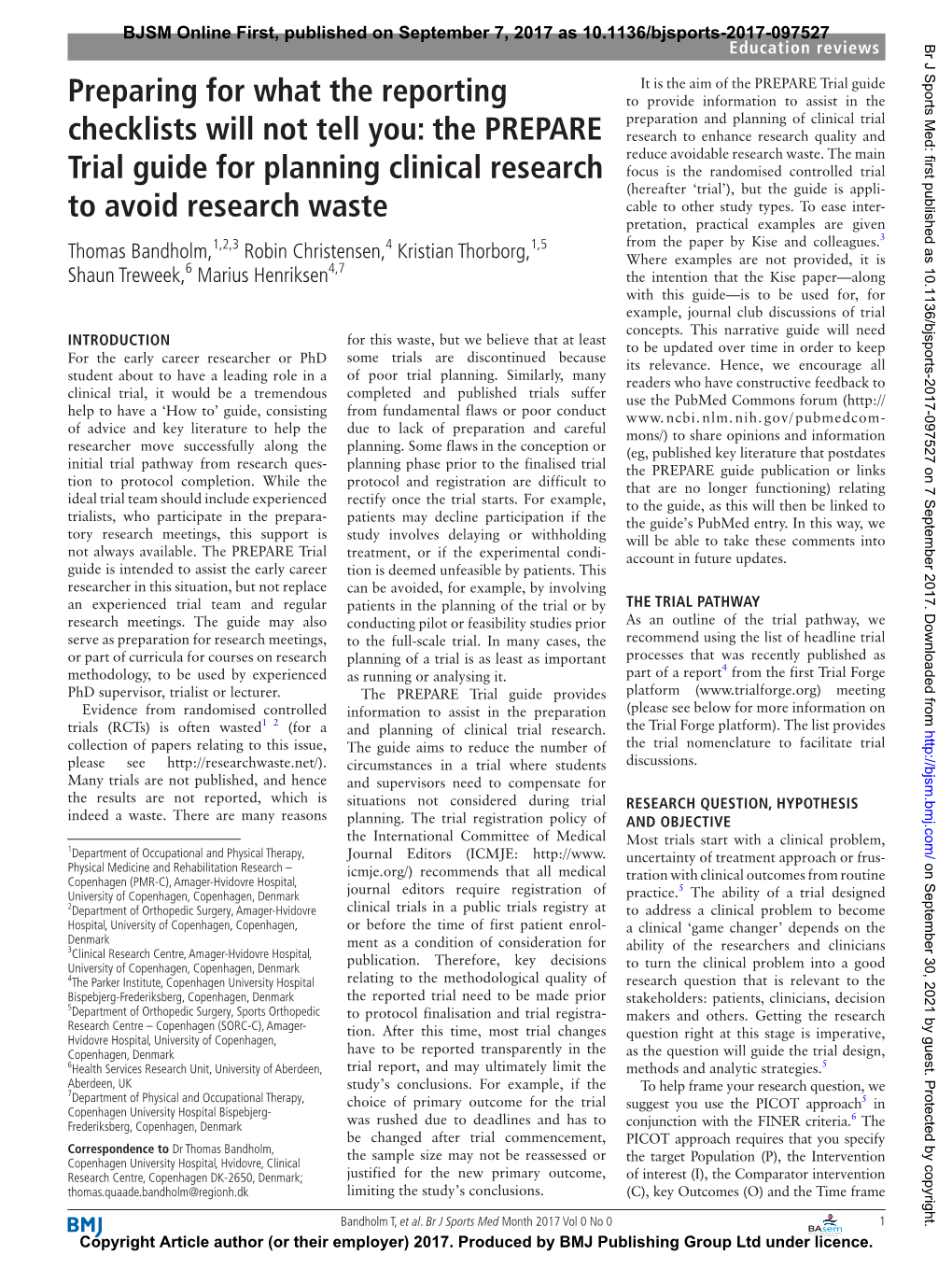 The PREPARE Trial Guide for Planning Clinical Research to Avoid R