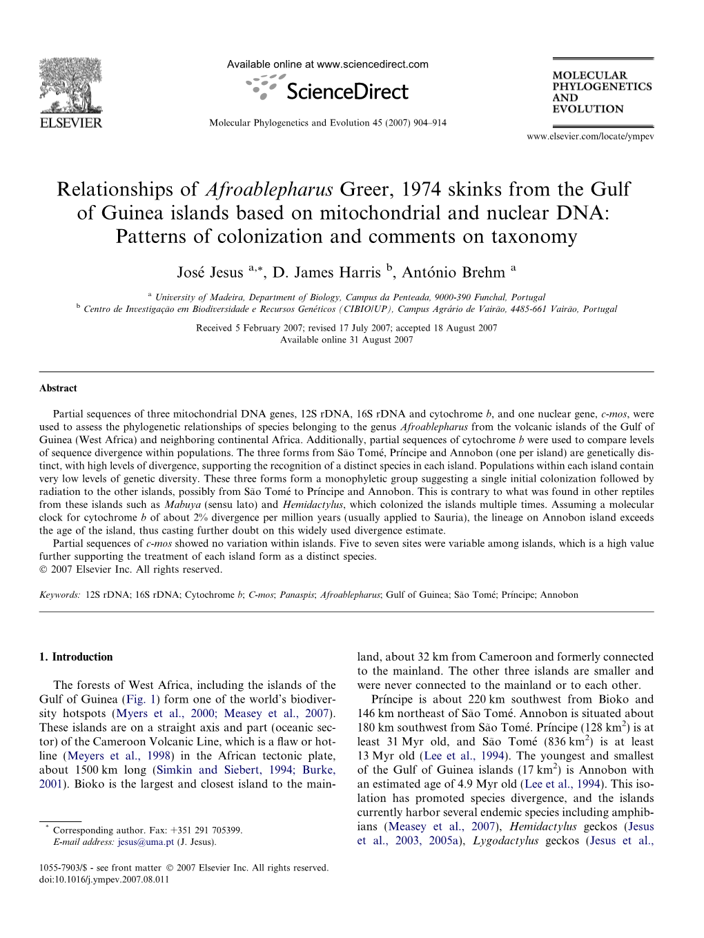 Relationships of Afroablepharus Greer, 1974 Skinks from the Gulf Of