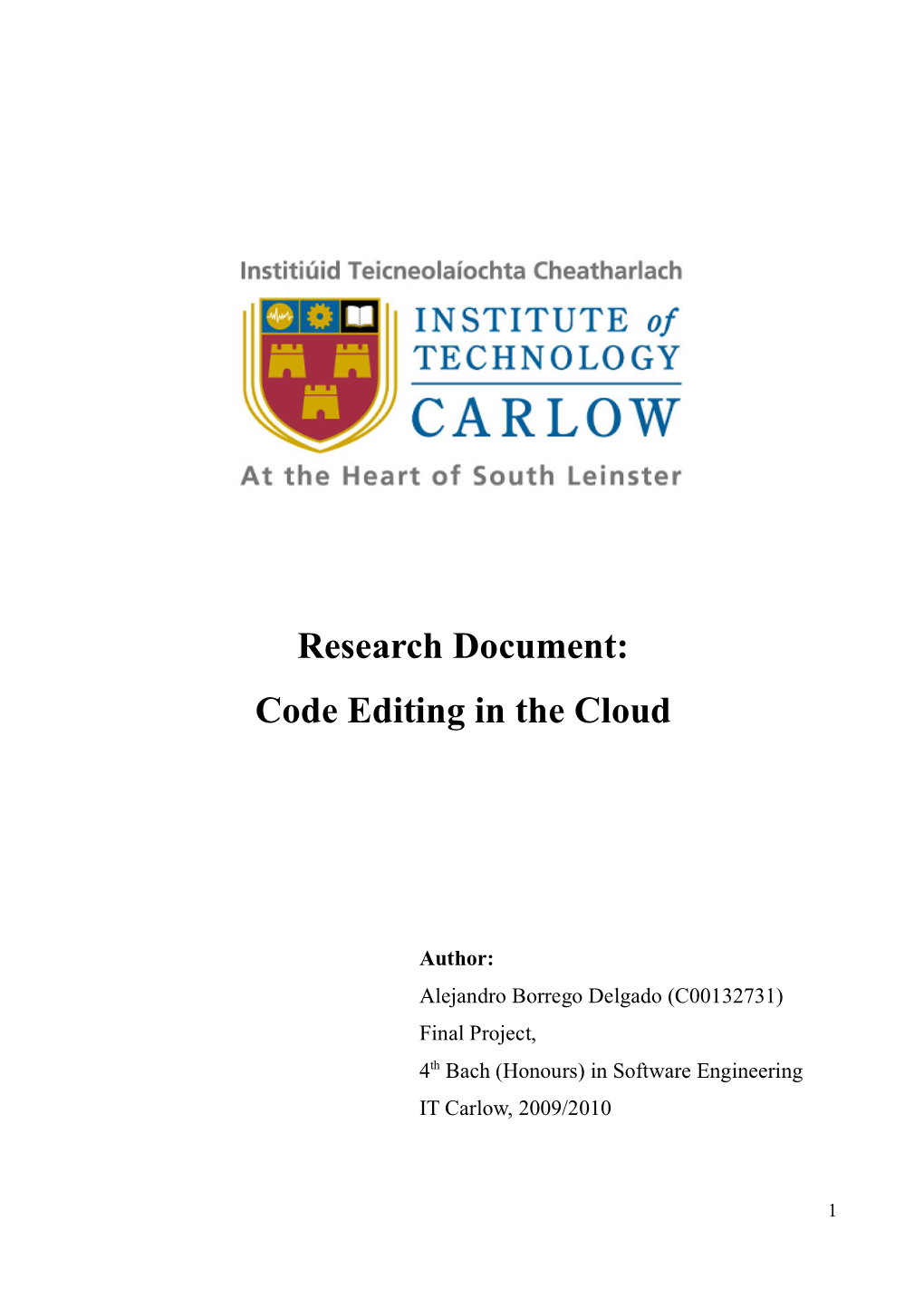 Research Document: Code Editing in the Cloud