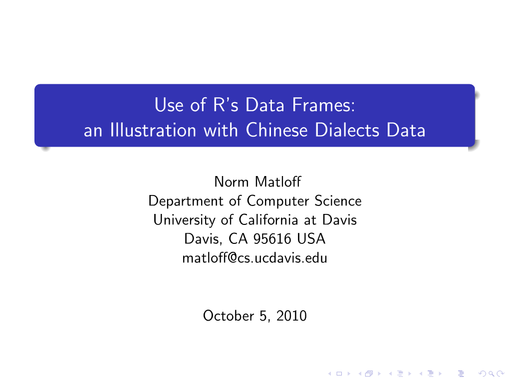 An Illustration with Chinese Dialects Data