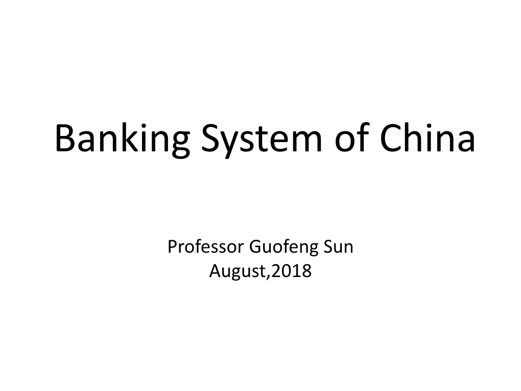 Banking System of China