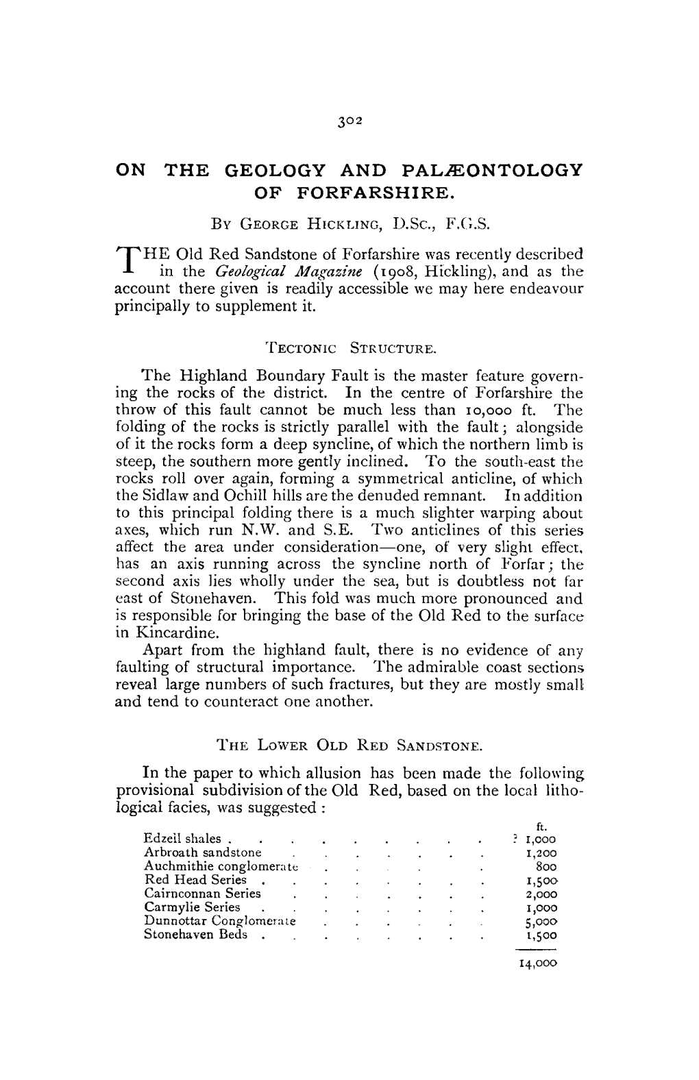 On the Geology and Palæontology of Forfarshire