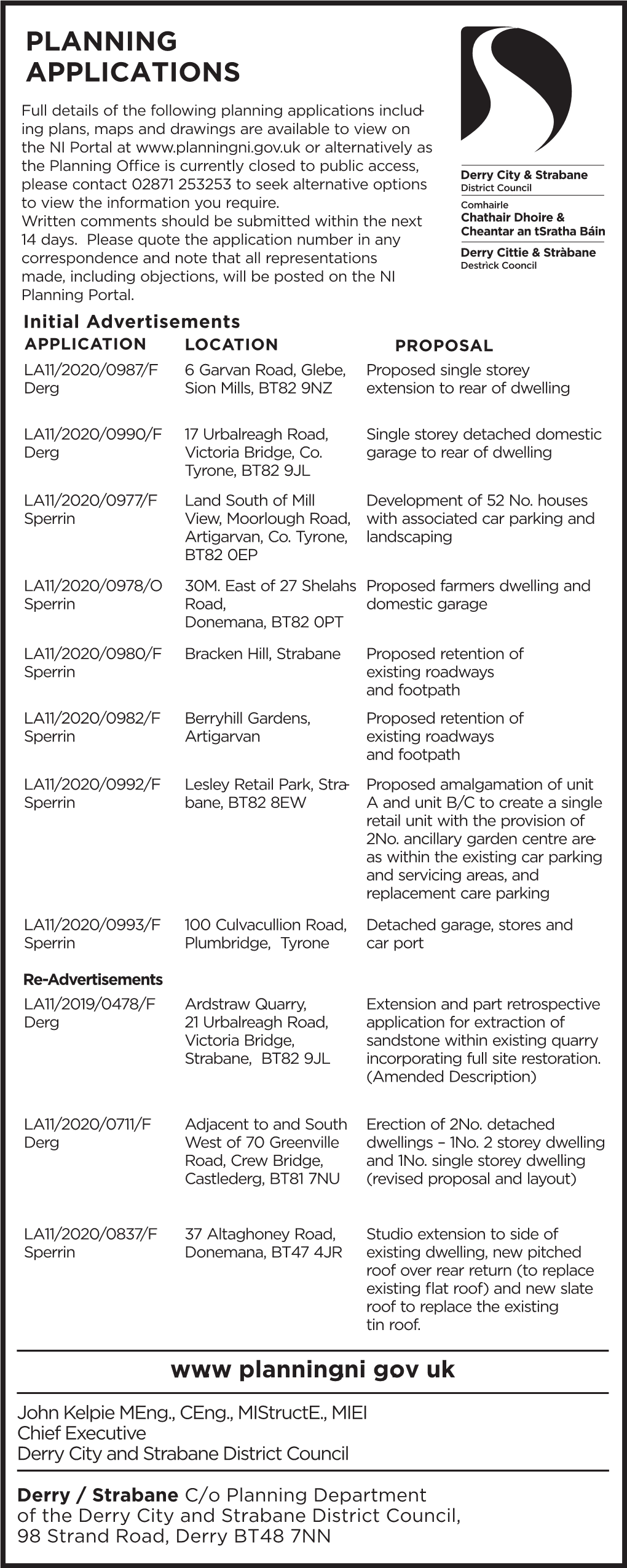 Full Details of the Following Planning Applications Includ- Ing Plans, Maps