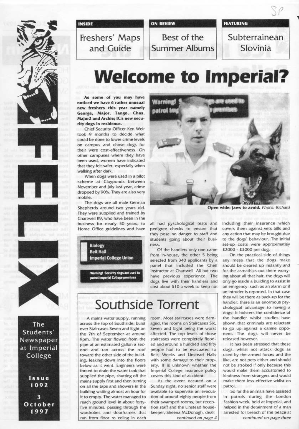 Felix Issue 1074, 1997