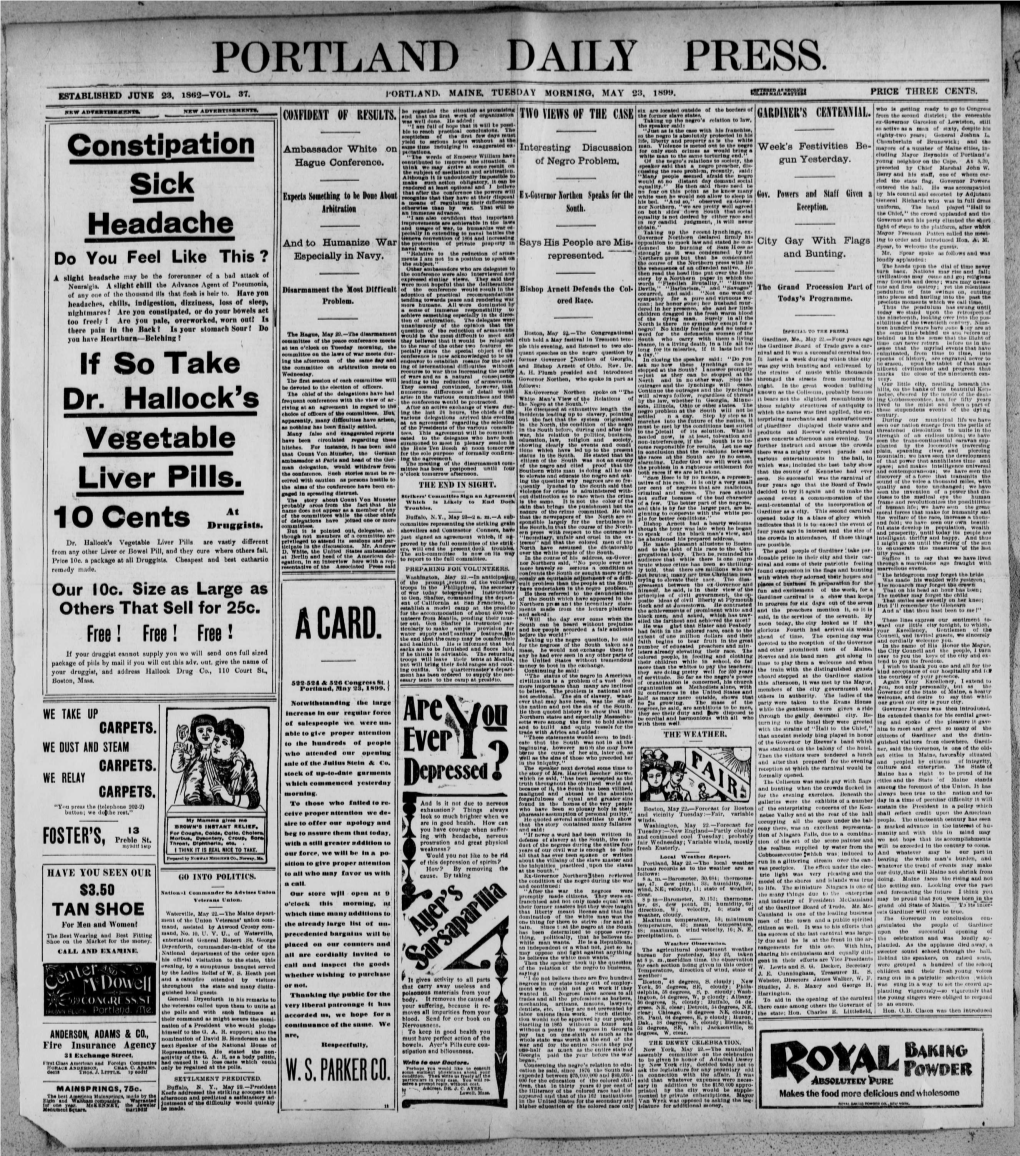 Portland Daily Press: May23, 1899