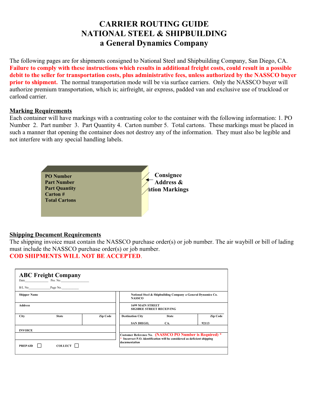 Carrier Routing Guide