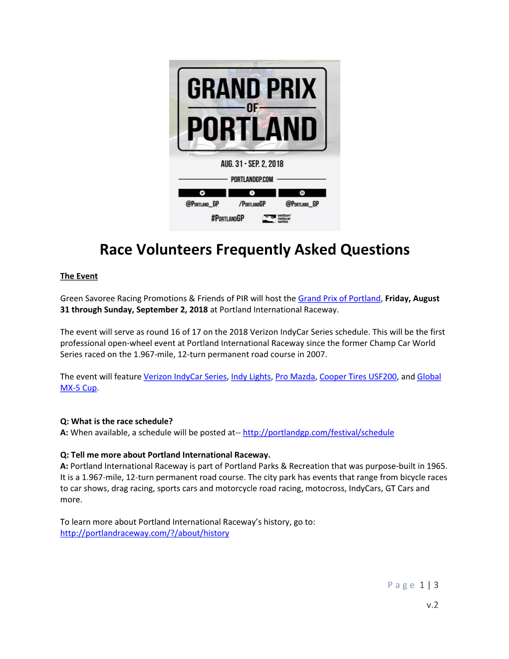 Race Volunteers Frequently Asked Questions