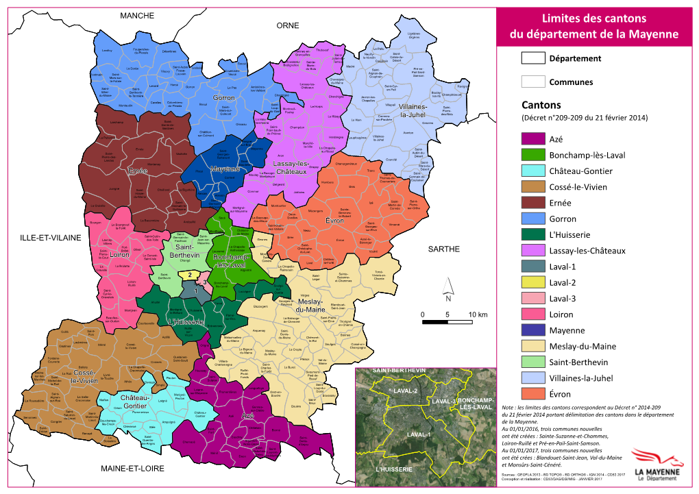 Carte Des Cantons Dans Le Département De La Mayenne