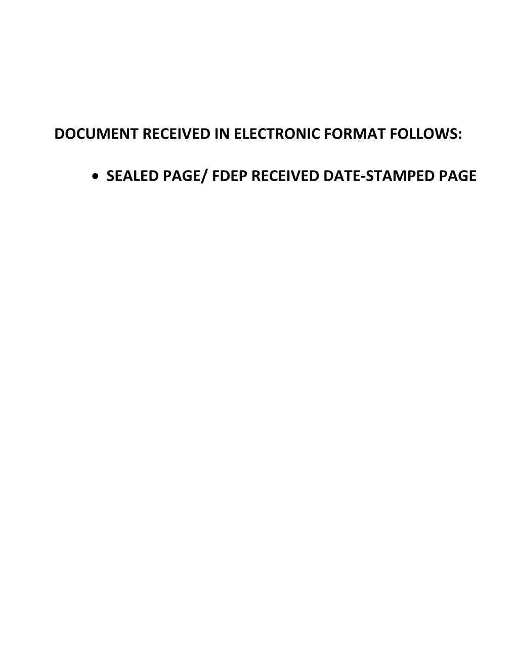 Document Received in Electronic Format Follows