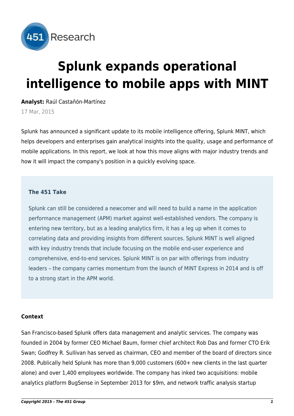 Splunk Expands Operational Intelligence to Mobile Apps with MINT