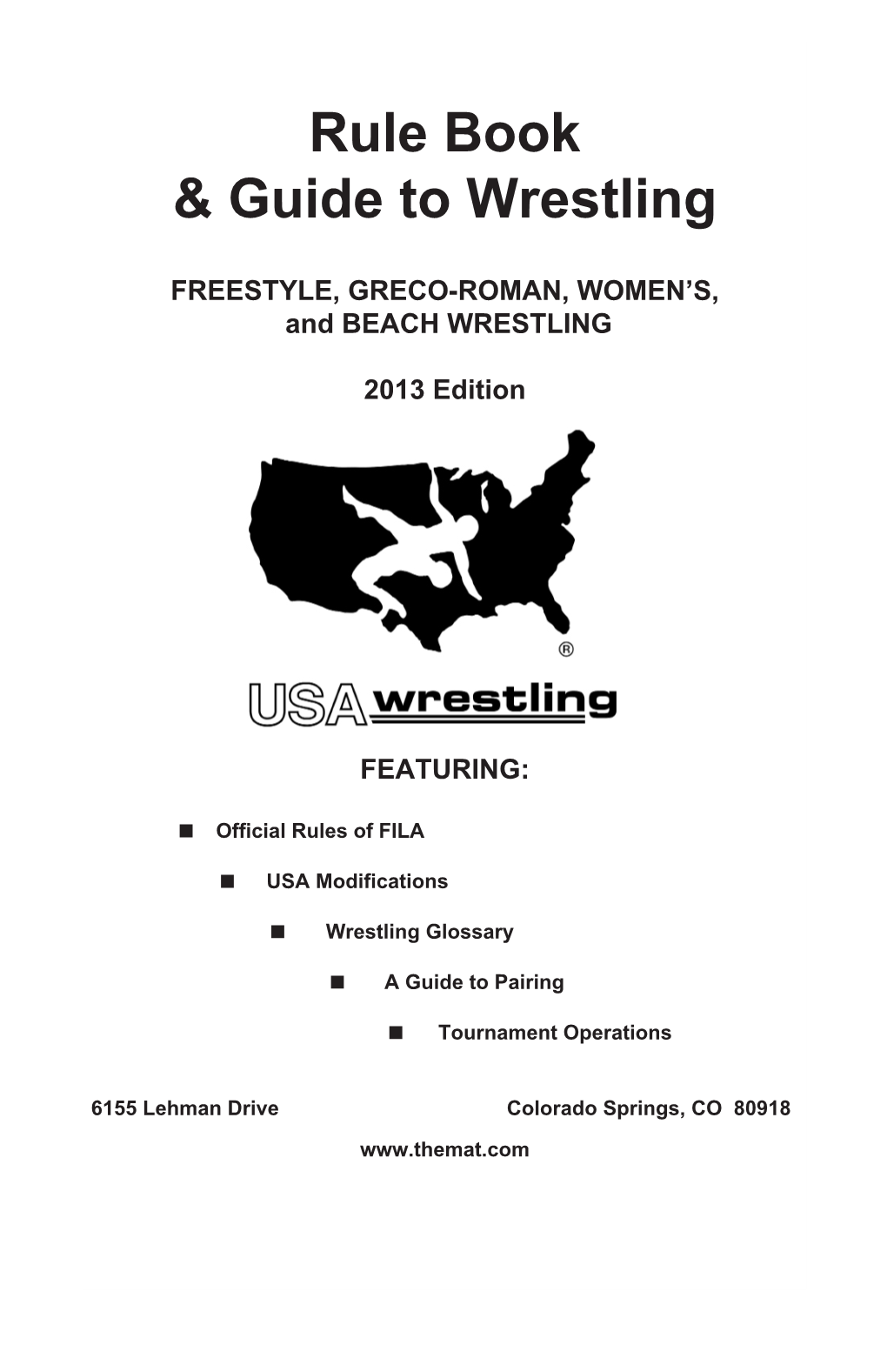 Rule Book & Guide to Wrestling