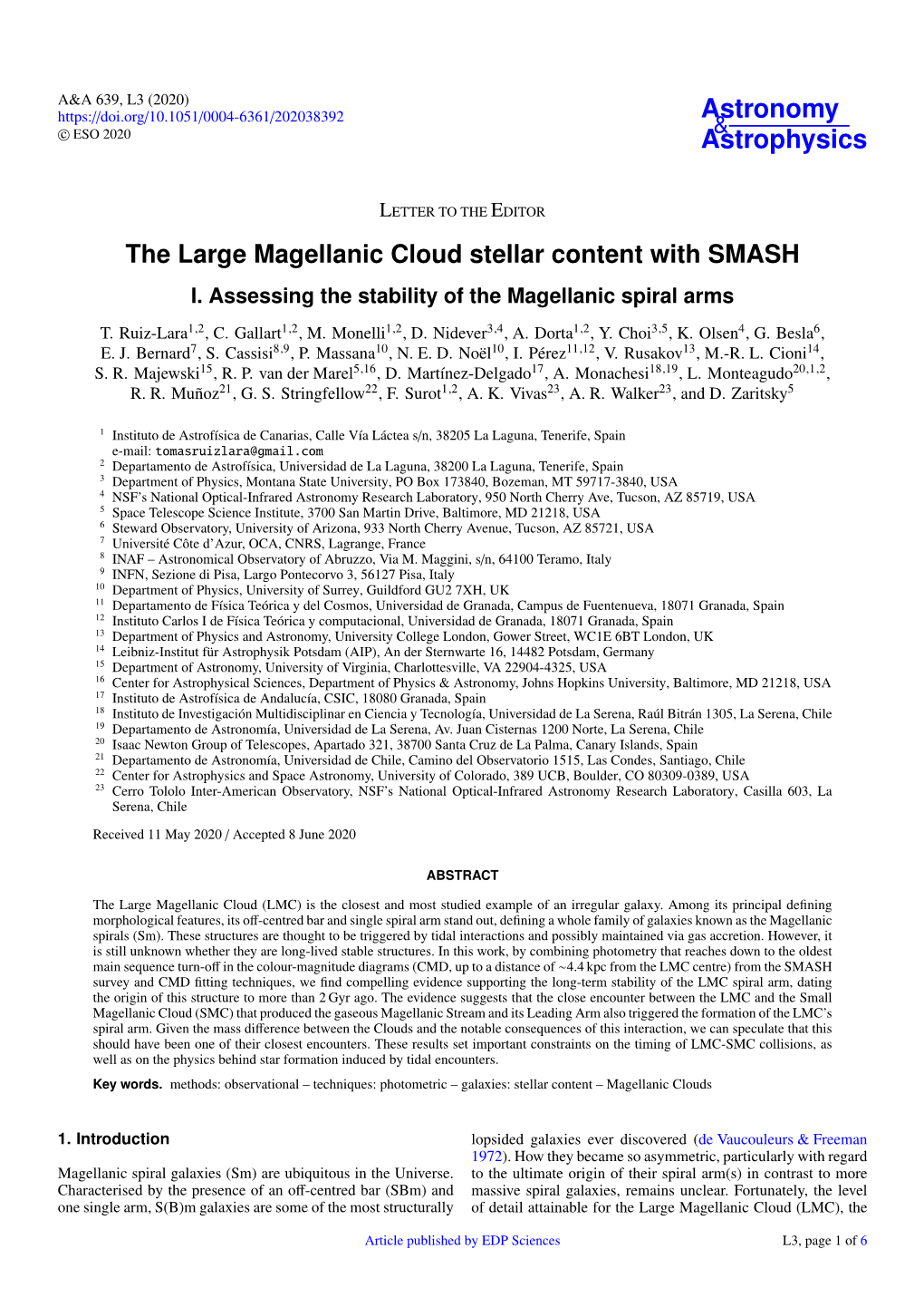 The Large Magellanic Cloud Stellar Content with SMASH I