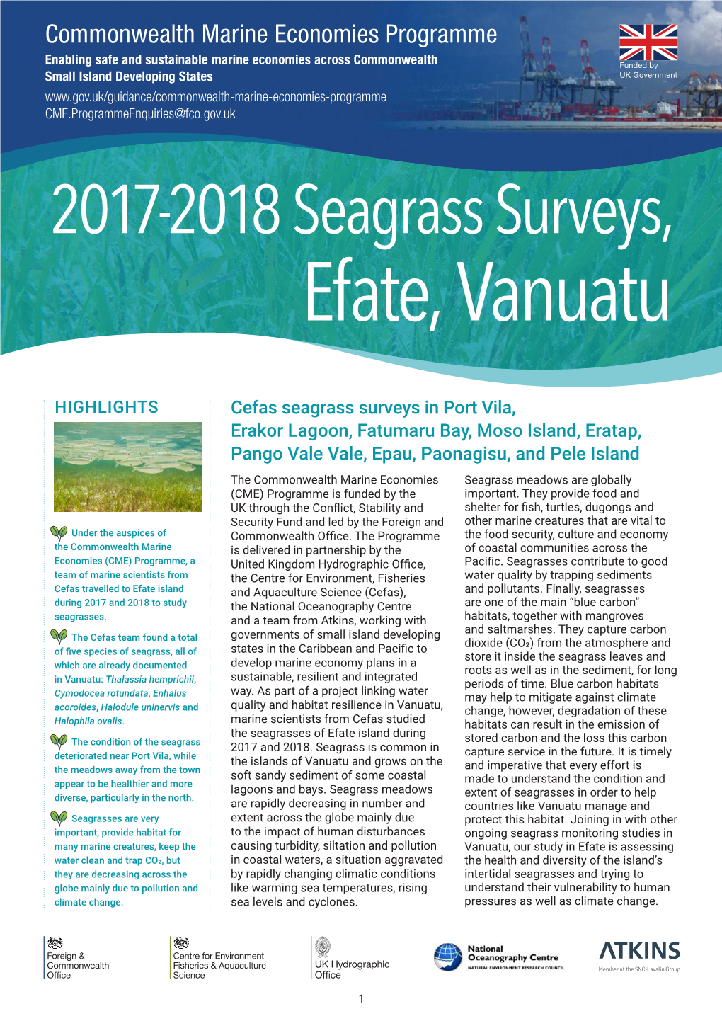 2017-2018 Seagrass Surveys, Efate, Vanuatu