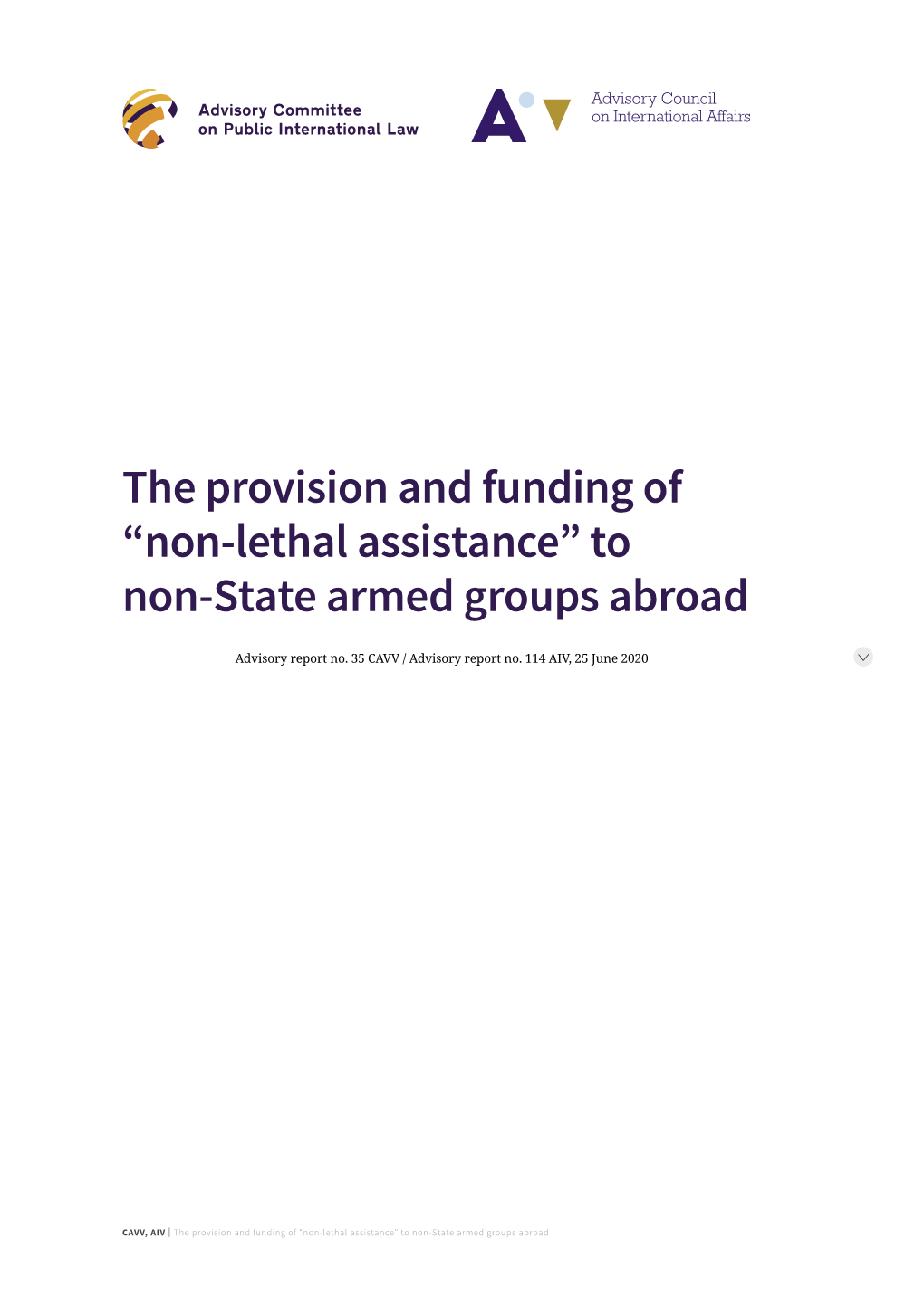 Non-Lethal Assistance” to Non-State Armed Groups Abroad