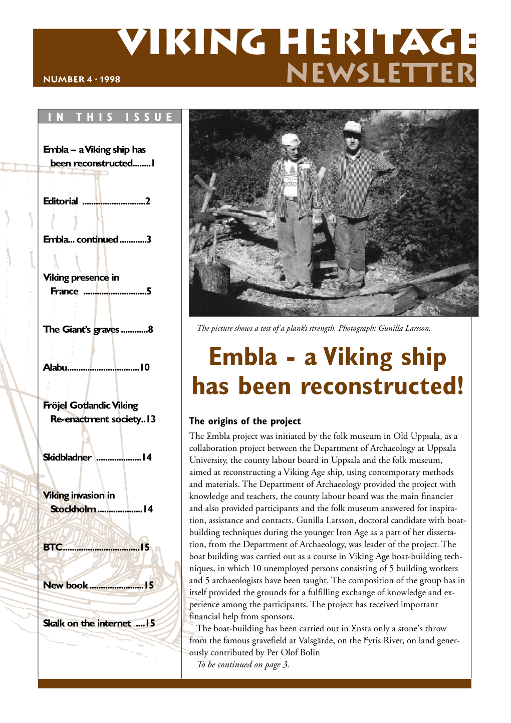 Viking Heritage Number 4 • 1998 Newsletter