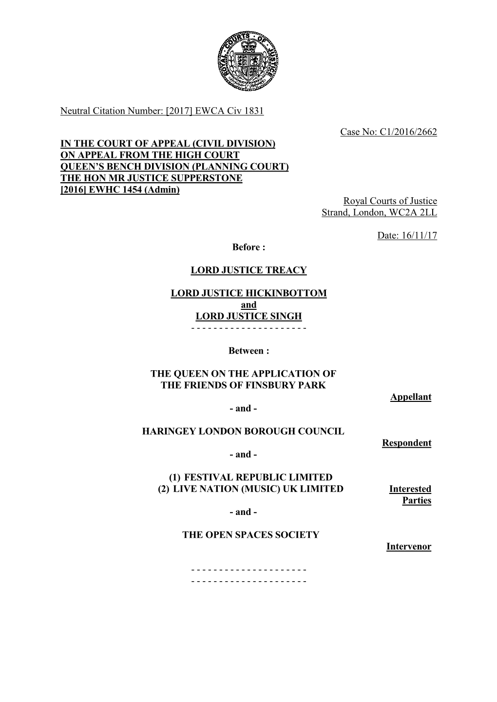 Court of Appeal Judgment Template