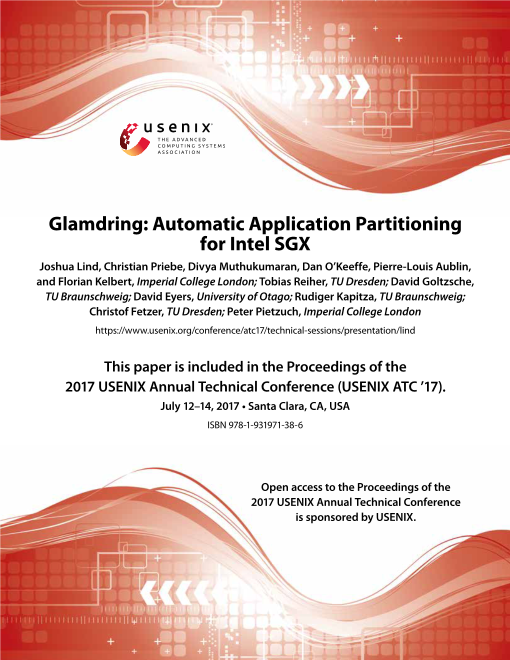 Glamdring: Automatic Application Partitioning for Intel