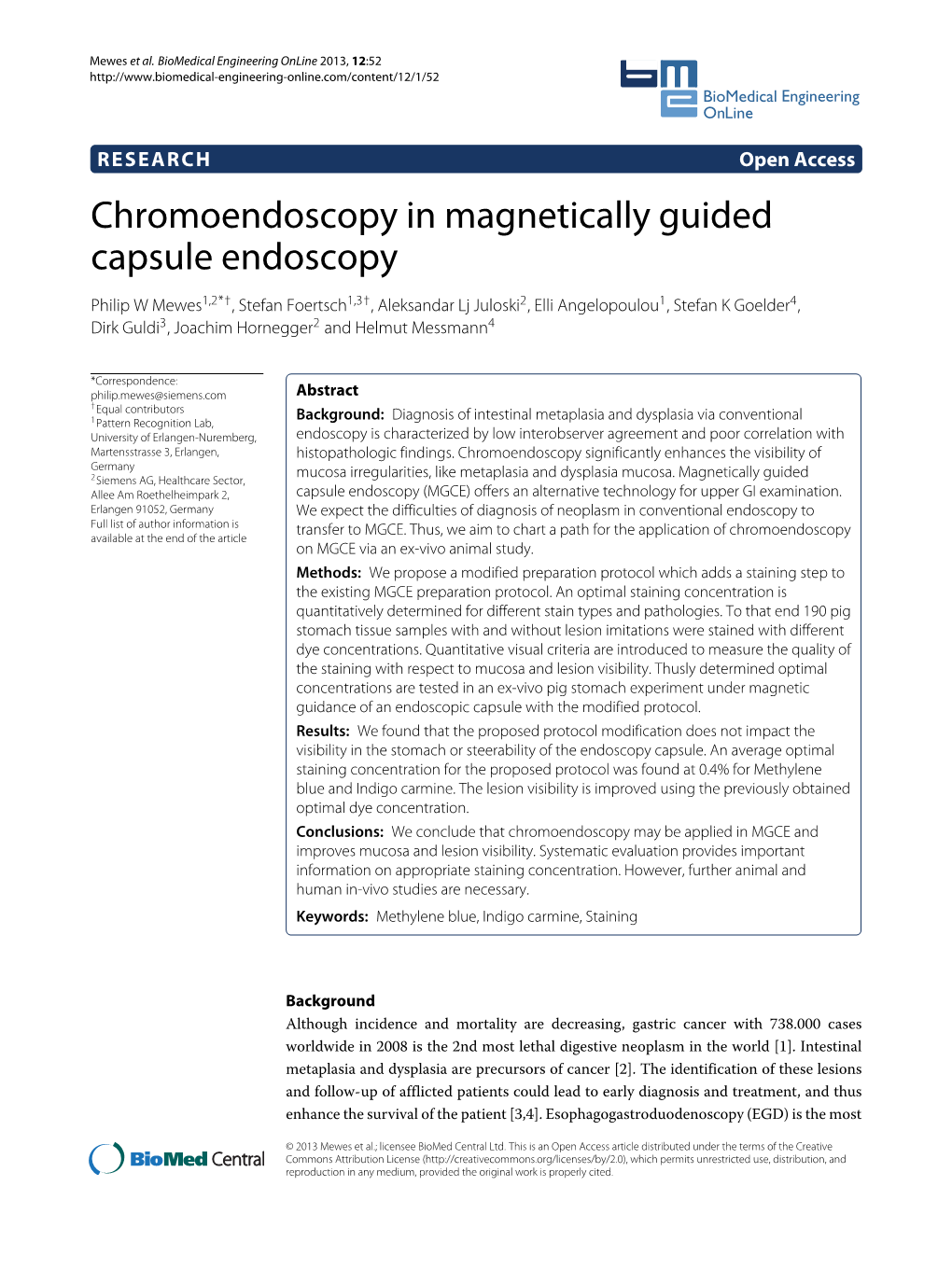 Chromoendoscopy in Magnetically Guided Capsule Endoscopy