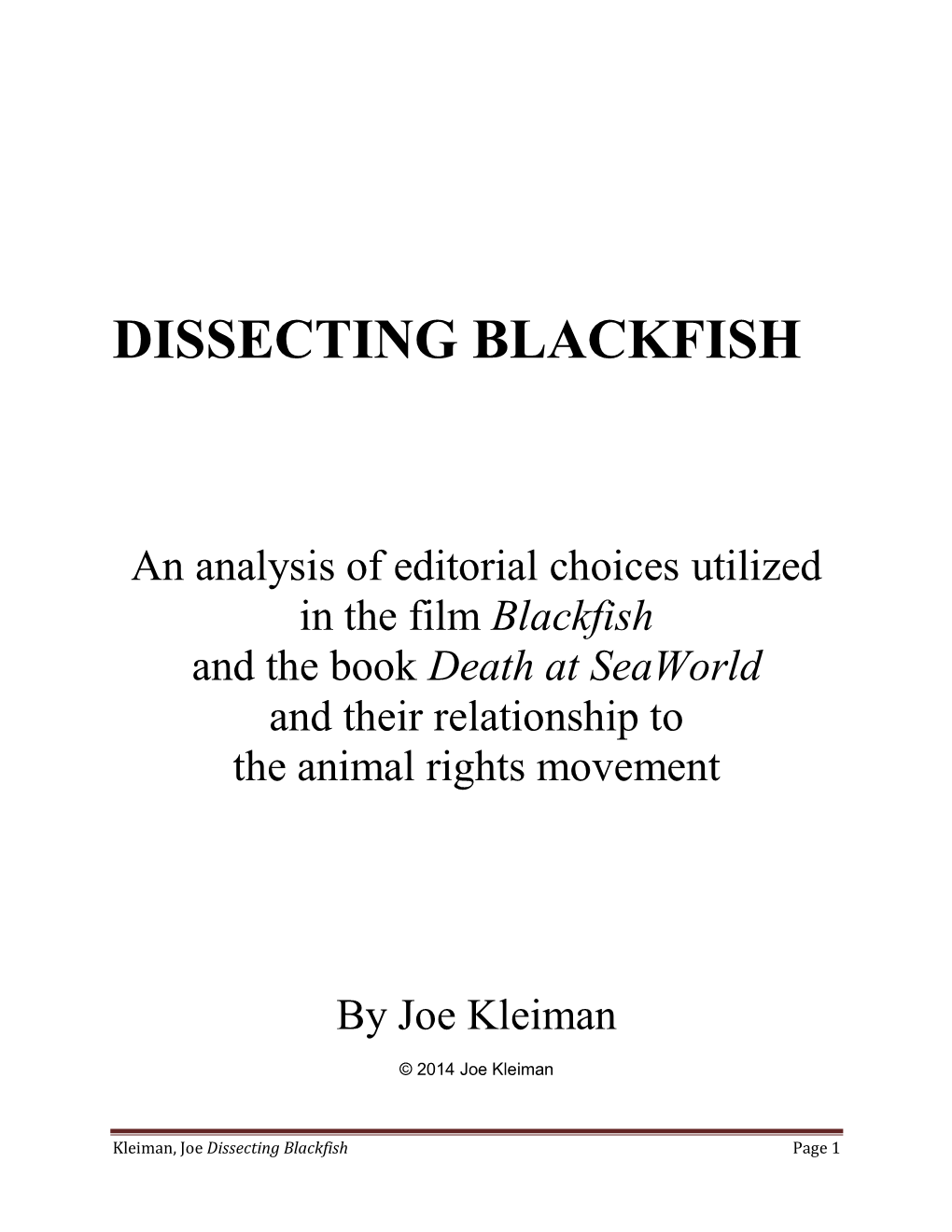 Dissecting Blackfish.Docx