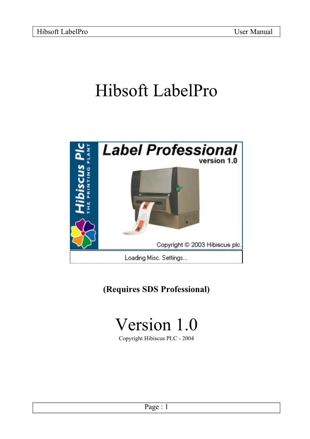 Hibsoft Labelpro Version