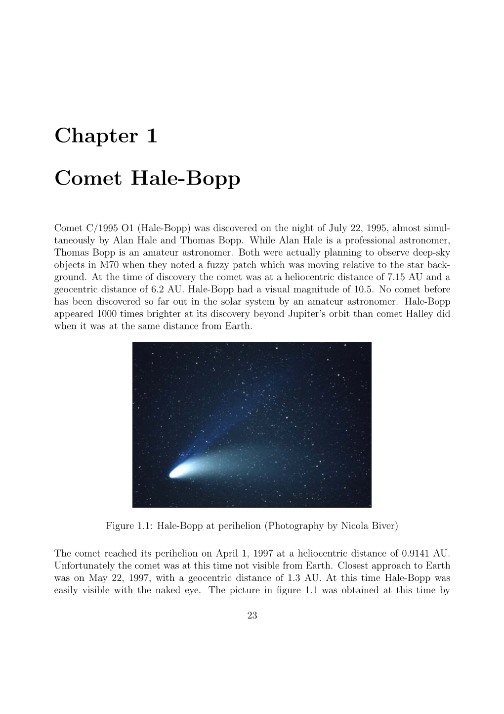 Chapter 1 Comet Hale-Bopp
