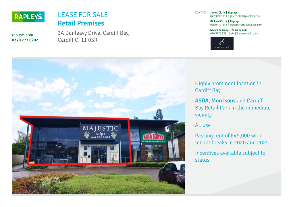 LEASE for SALE Retail Premises