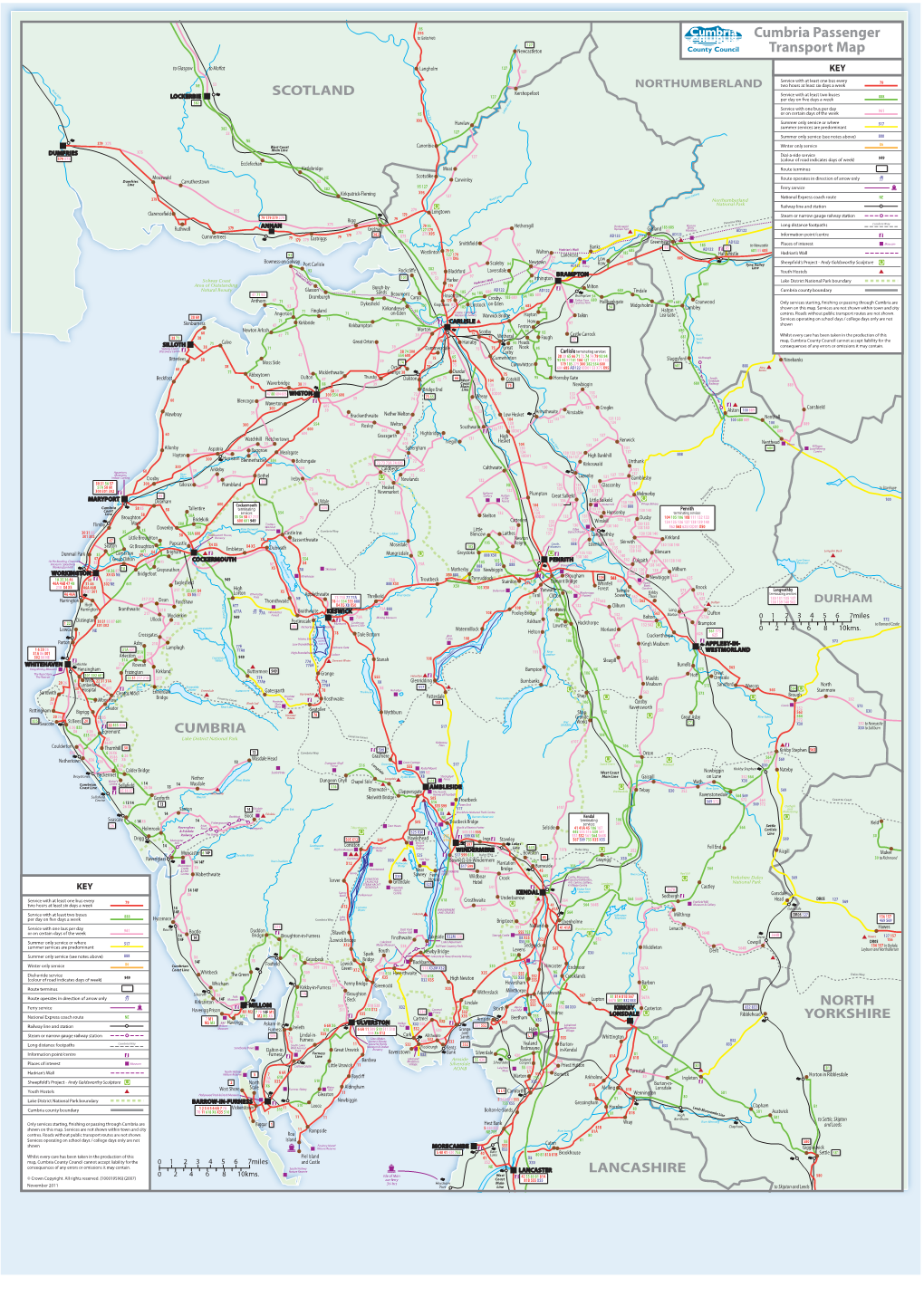 Map Cumbria November 2011